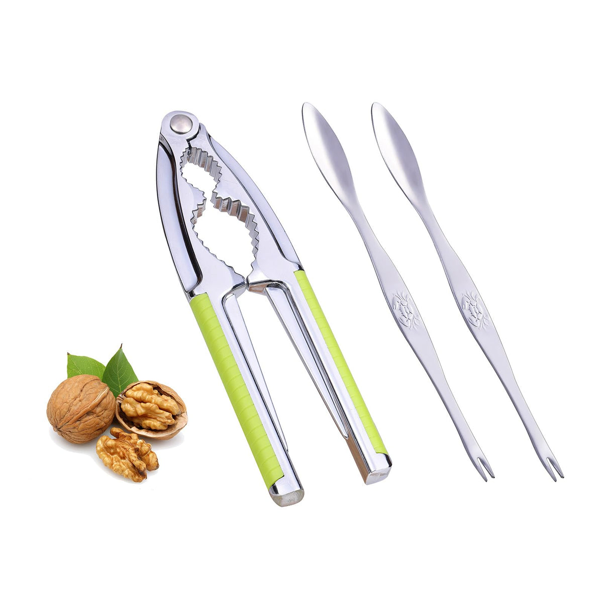 Nut Cracker, Nutcracker, Seafood Tools, Walnut Cracker For All Nuts, Heavy Duty Shell Cracker With 2 Pcs Forks/Picks, Lobster Cr
