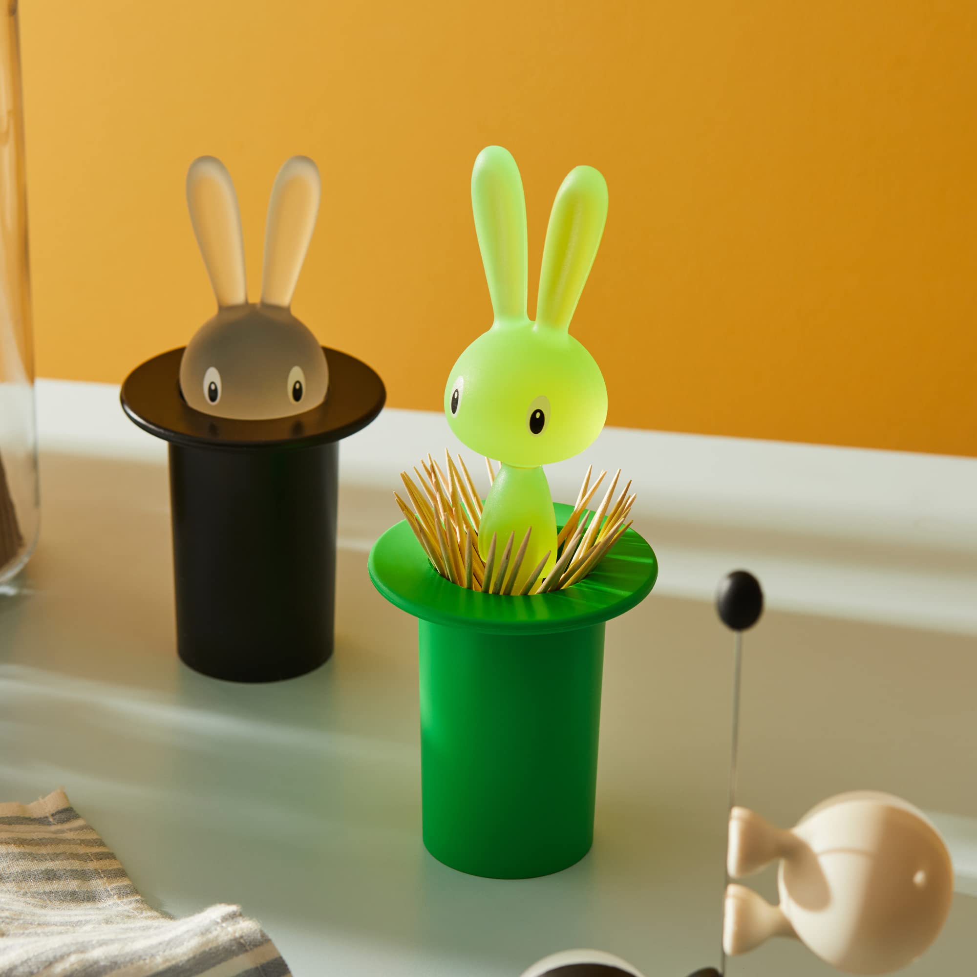 A di Alessi Magic Bunny Toothpick Holder  Yellow
