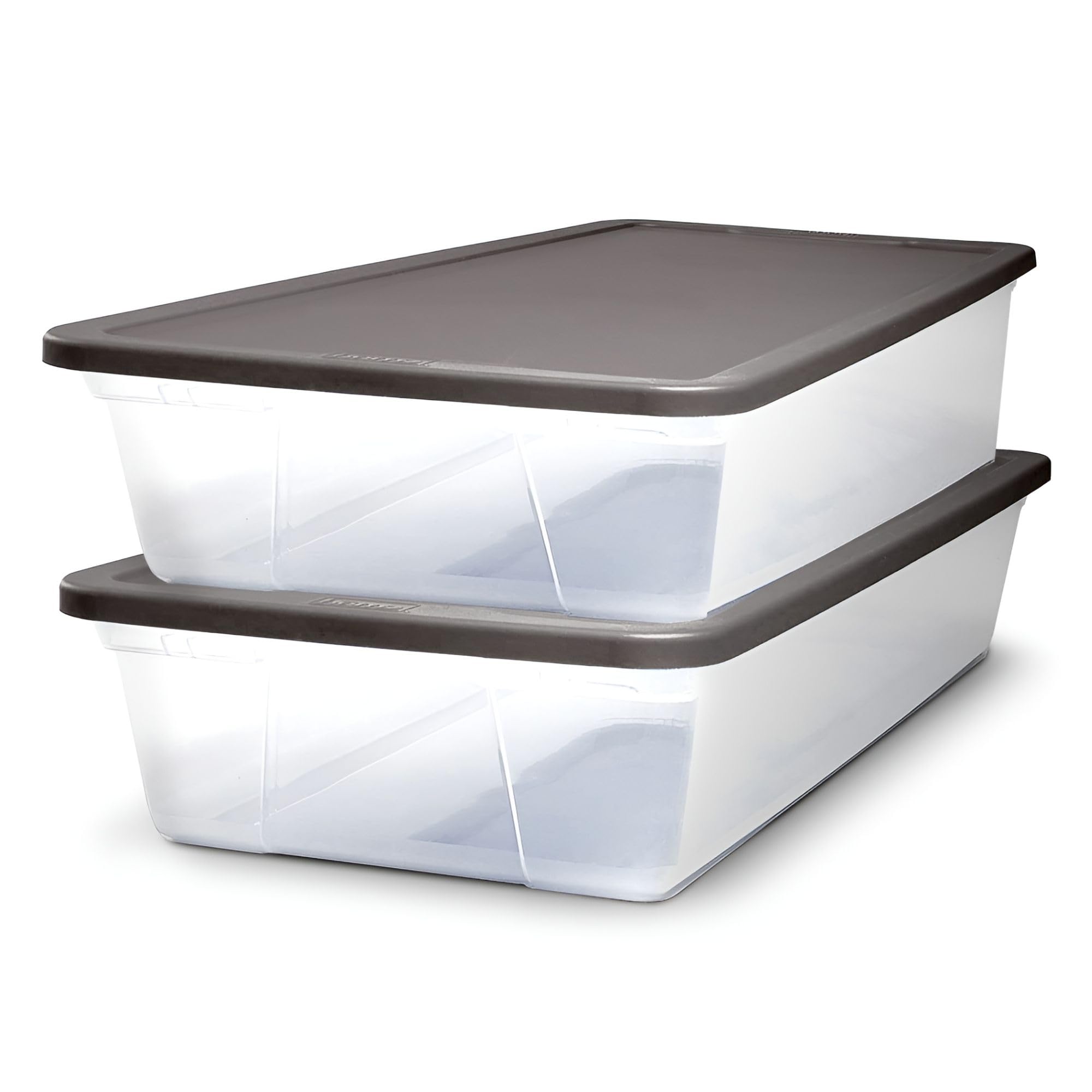 Homz Snaplock Multipurpose 28 Quart Clear Stackable Storage Container Bins with Tight Seal Lids for Indoor Home Organization  (2 Pack)
