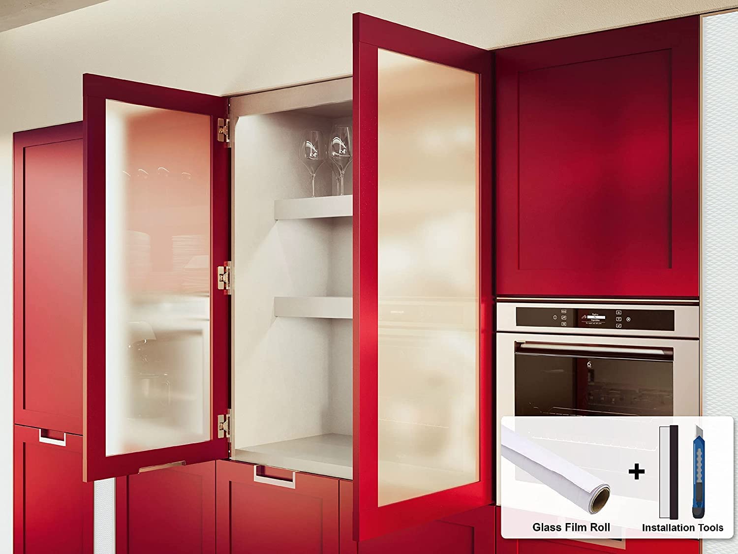 WallDesign Vinyl Frosted Window Self Adhesive Privacy Glass Film for Office Glass Partition/Glass Door/Bathroom - (24 X 120 Inch