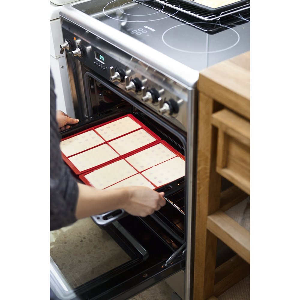 Lekue 0215000R01M017 Silicone Waffle Mold, Red, Set Of 2