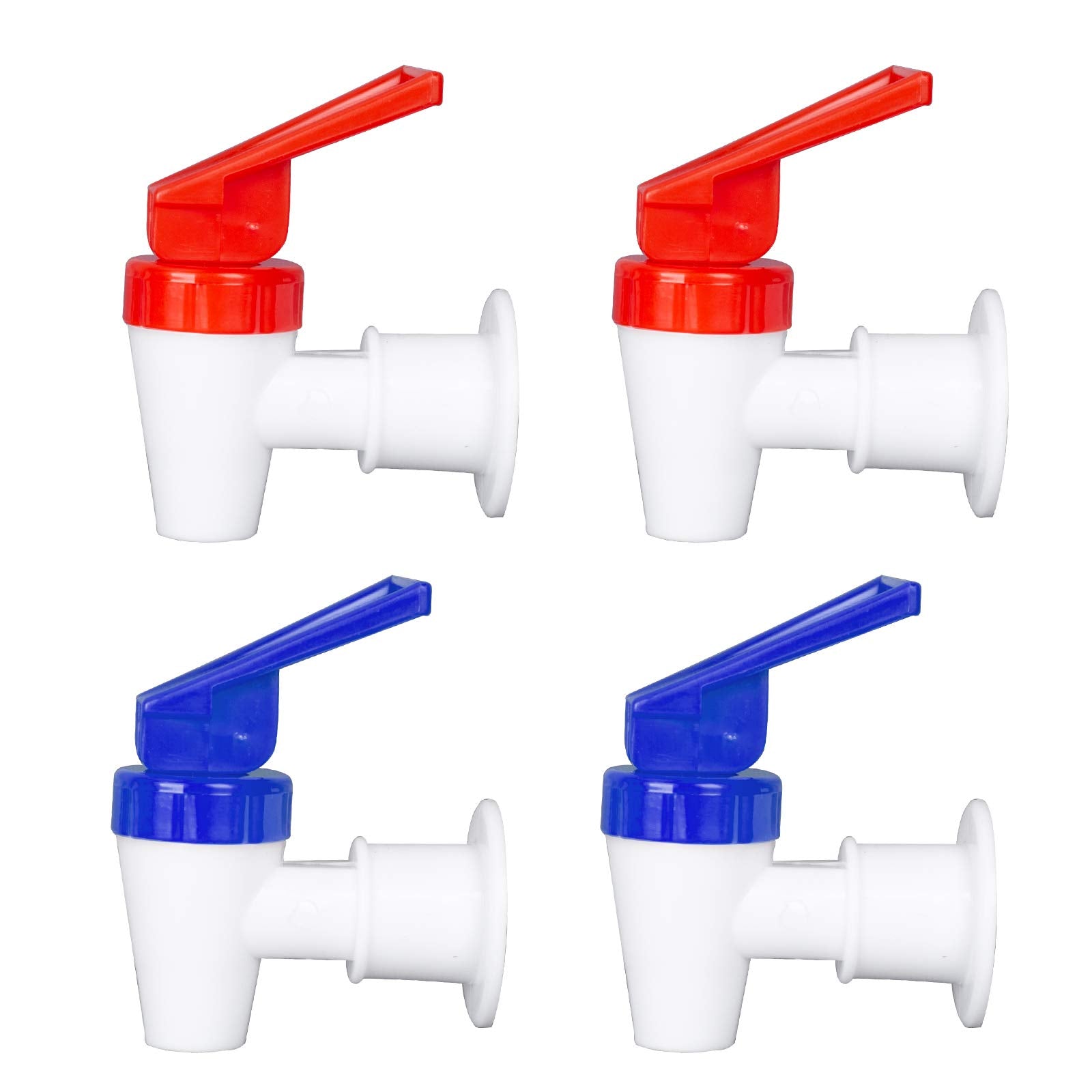 Ohoh 4 Sets Bpa-Free Replacement Cooler Faucet, 2 Blue And 2 Red Reusable Water Dispenser Tap Set, Internal Thread Plastic Spigo