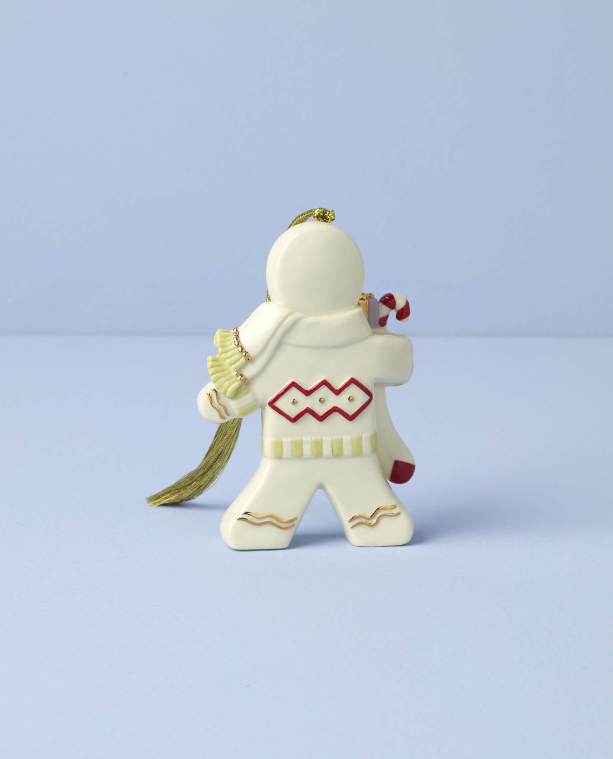 Lenox Ornament, 2025 Gingerbread with Stocking Ornament, Made from Porcelain, Christmas Tree Decorations, Gold Accents and Hangi