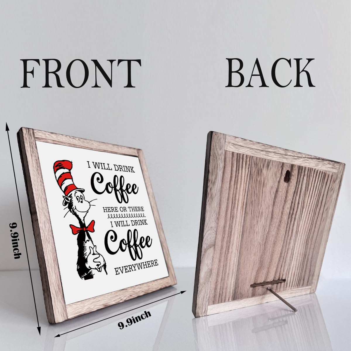 Coffee Bar Decor - Drink Coffee Here or There, Everywhere - Sign, Kitchen Decor - Station & Bar Decorations, 7.9 Inch