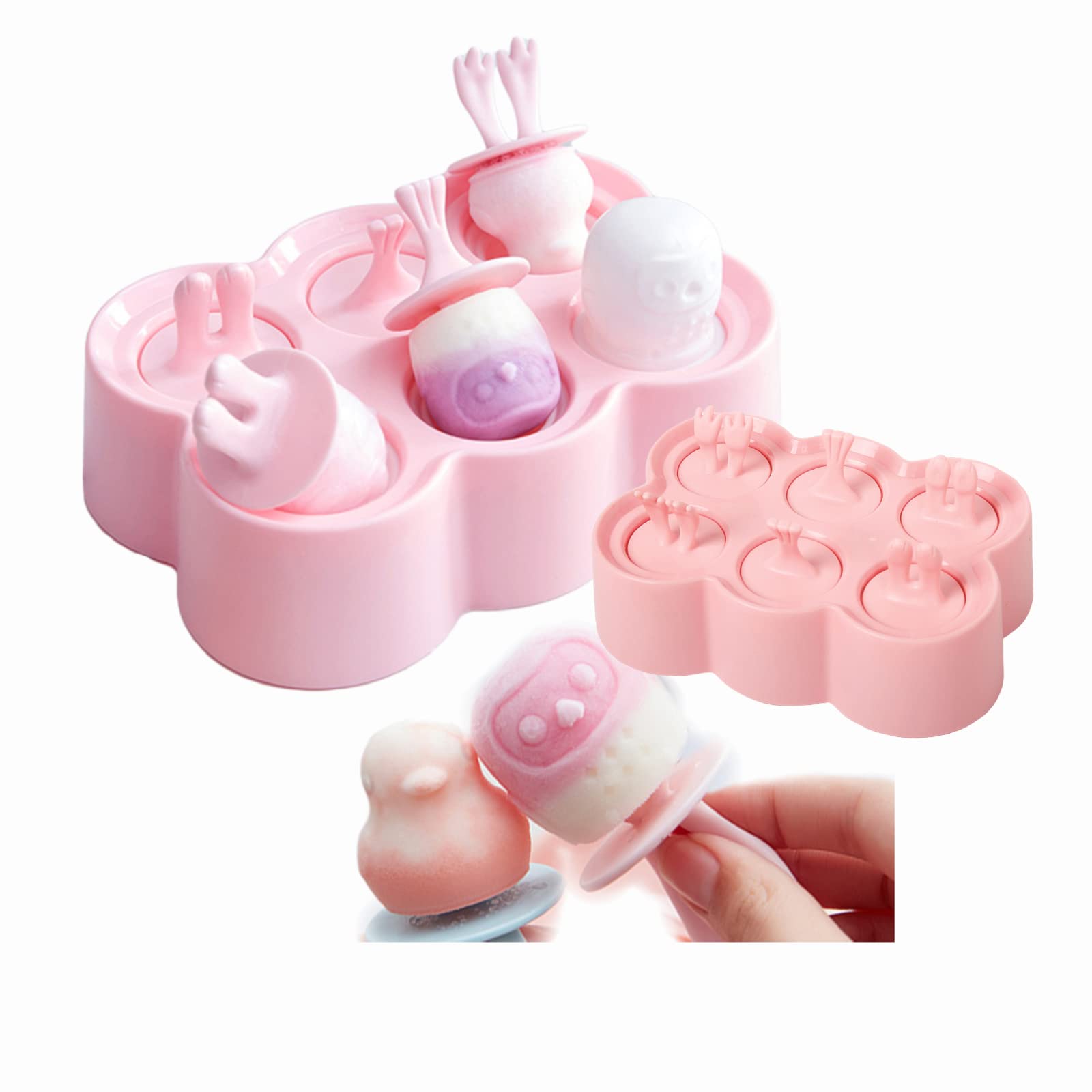Mini Popsicles Molds For Kids Baby Cute Animal Shapes 6 Pieces Ice Pop Maker Bpa Free Silicone Ice Cream Making Homemade Diy Set