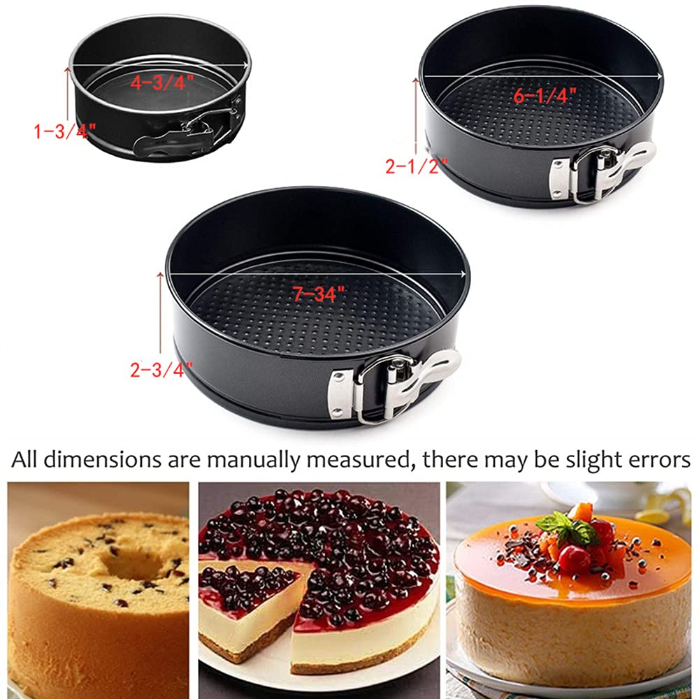Xigui Cheesecake Pan, Springform Cake Pan Set - Pack Of 3, Nonstick Round Baking Pans With Removable Bottom, Cake Pans For Mini