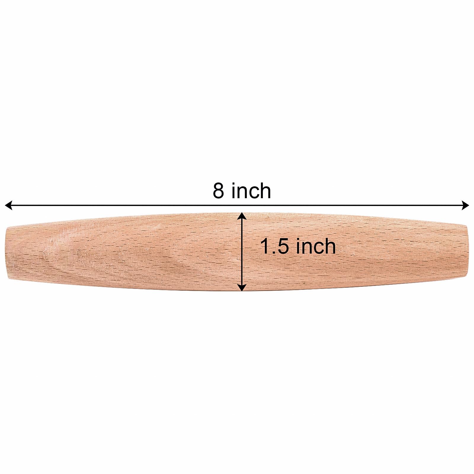 Elsjoy 12 Pack Wooden Rolling Pins, 8" Beech Wood Tapered Dough Rollers, Non-Stick, Brown for Baking Pie, Cookie, Pasta, Dumpling