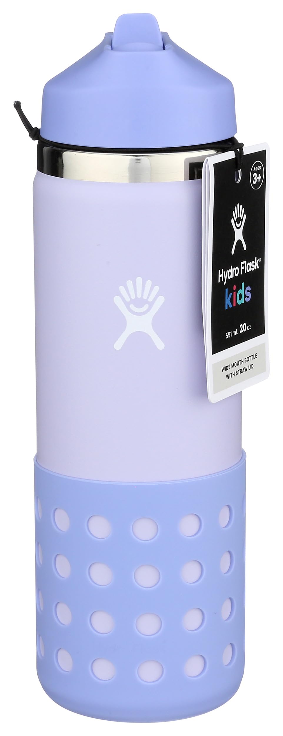 Hydro Flask 20 Oz Kids Wide Mouth Straw Cap And Boot Wisteria