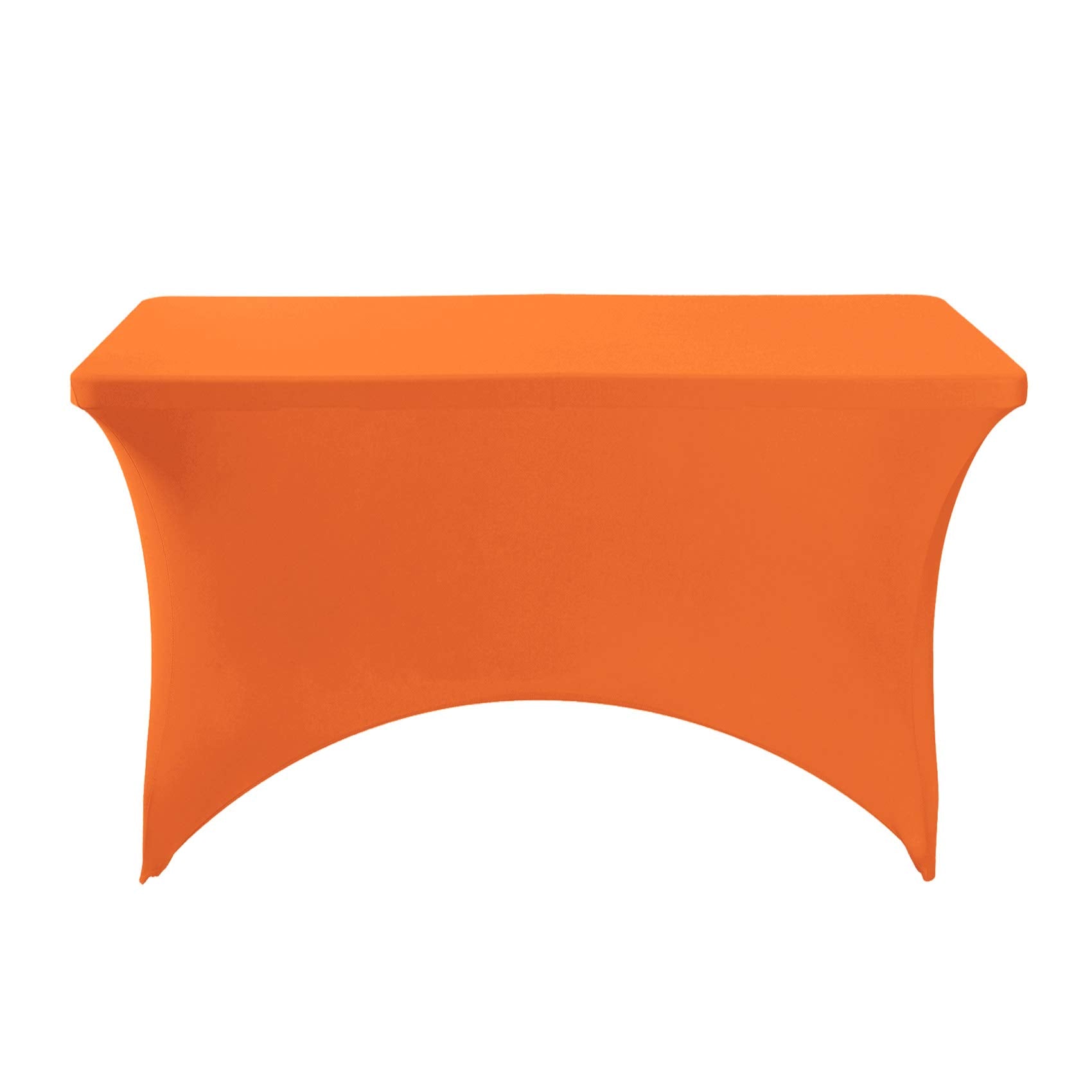 Hezuzo 2Pack Spandex Table Cover For 4Ft Table Universal Fitted Stretch Tablecloth For Party, Banquet, Wedding And Events-Orange