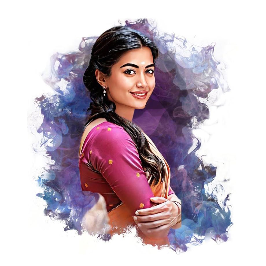 Jadoun Customised Digital Handmade Smock Pattern Oil Painting | Gift For - Anniversary | Birthday |Wife | Husband | Sister | Gif