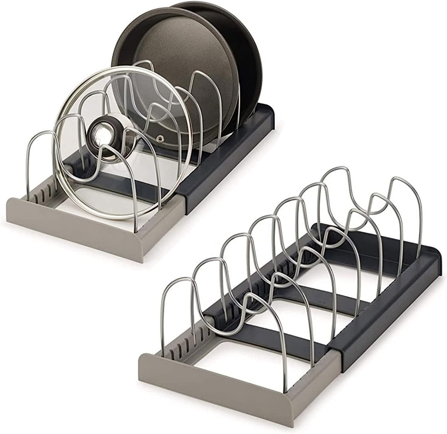 Gion Kitchen Cabinet Pantry Pan And Pot Lid Organizer Rack Holder  Cookware Organizer With Steel Lid Divider (1Pcs)