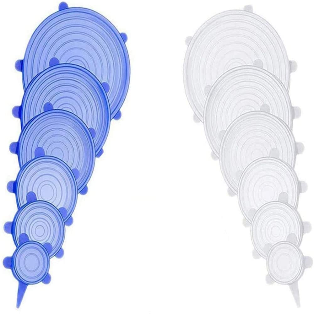 12 Pcs Silicone Stretch Lids Set, 6 Sizes, Reusable Food Storage Covers ,Silicone Bowl Covers,Flexible To Fit All Shape Of Conta