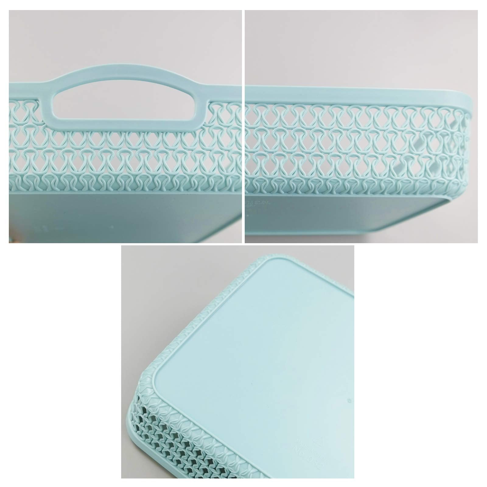 Annkkyus Weaving Plastic Baskets, Set Of 6 A4 Paper Storage Tray