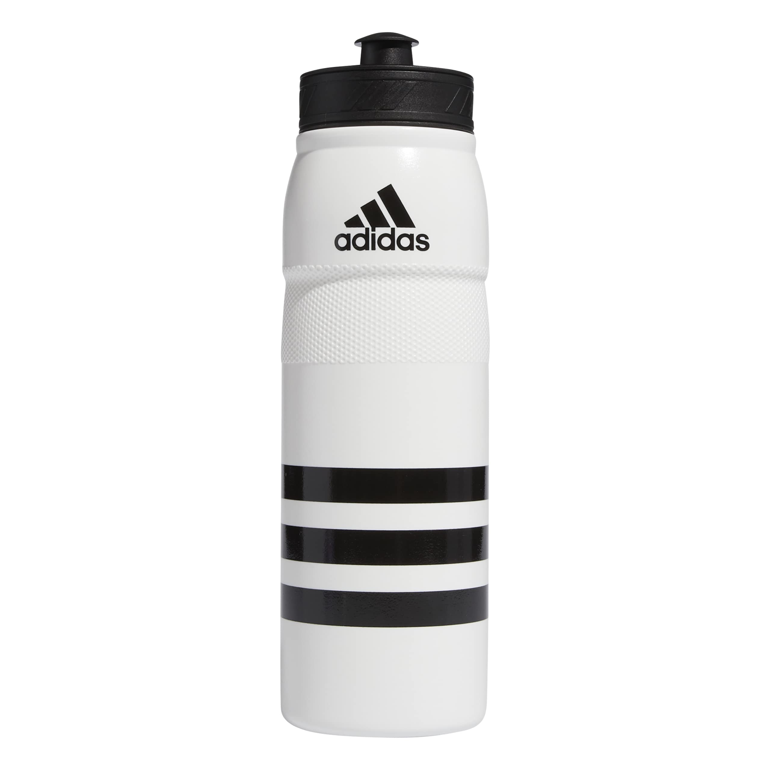 Adidas 750 Ml (28 Oz) Stadium Refillable Plastic Sport Water Bottle, White/Black, One Size