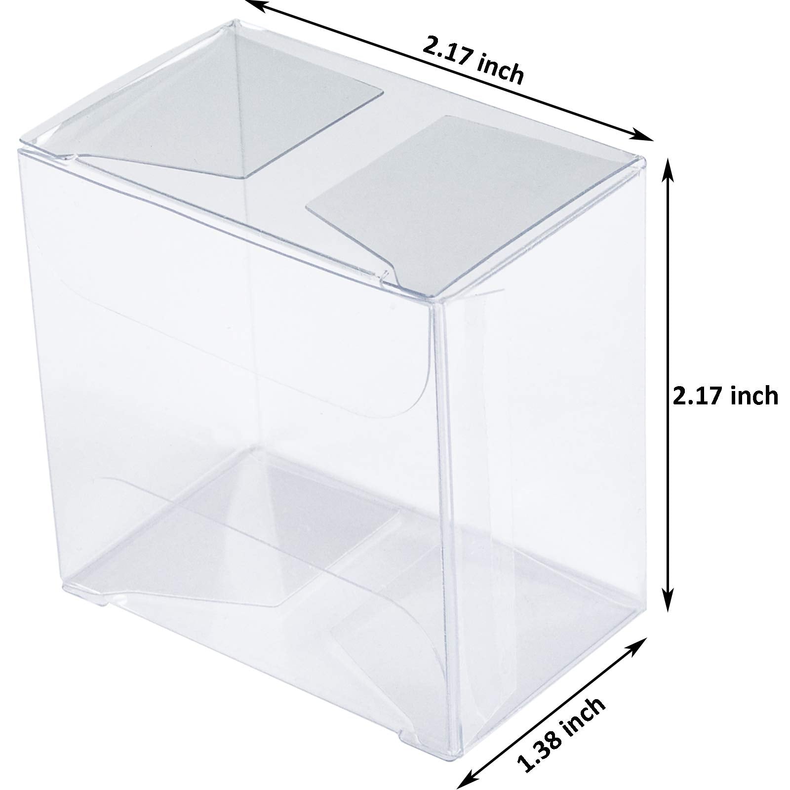 Nicunom 100 Pack Clear Macaron Boxes, Plastic Favor Boxes, 2.17'' X 2.17'' X 1.38'' Bakery Boxes Candy Containers For Chocolate