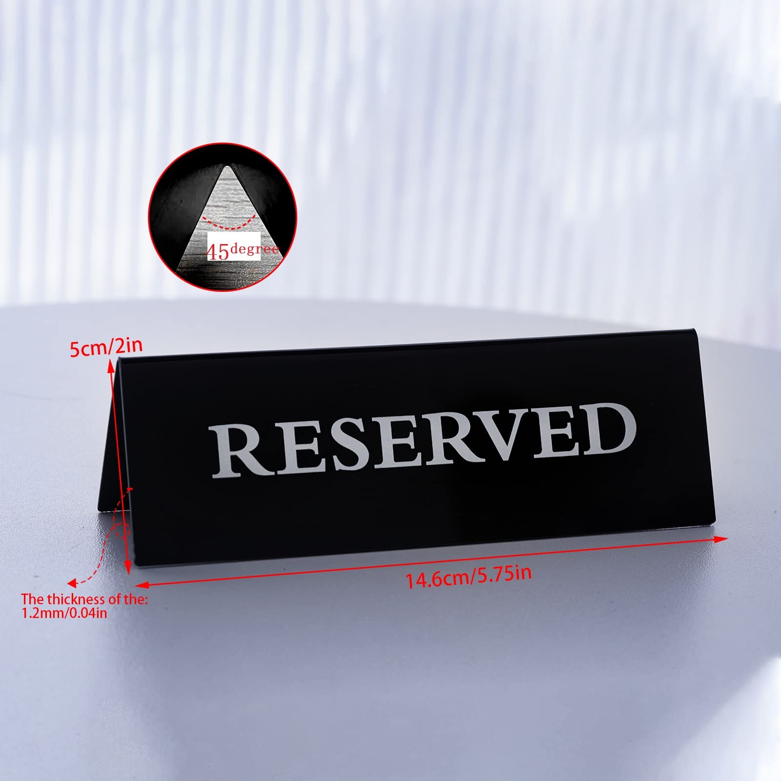 12 Pieces Reserved Table Sign For Wedding Table Acrylic Reservation Signs For Tables Black Reserved Seat Signs For Restaurants W