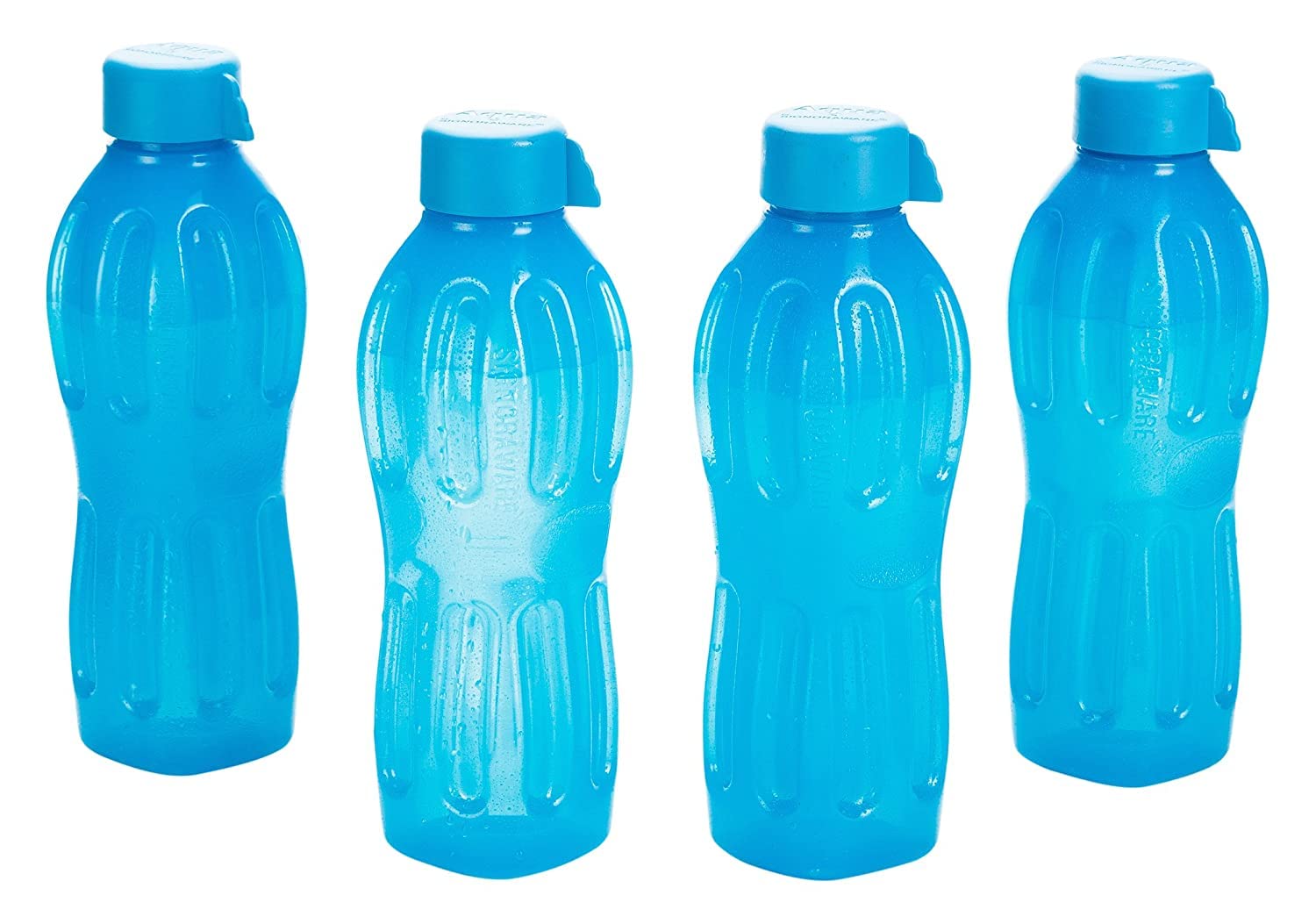 Signoraware Aqua Fresh Plastic Water Bottle, 500Ml, Set Of 4, Turkish Blue