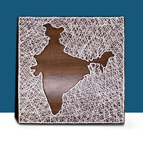 VAH India Filled String State Decorative Wall Hanging Thread Art For Wedding Gift, Anniversary Gift, Birthday Gift (30 CM X 30 C