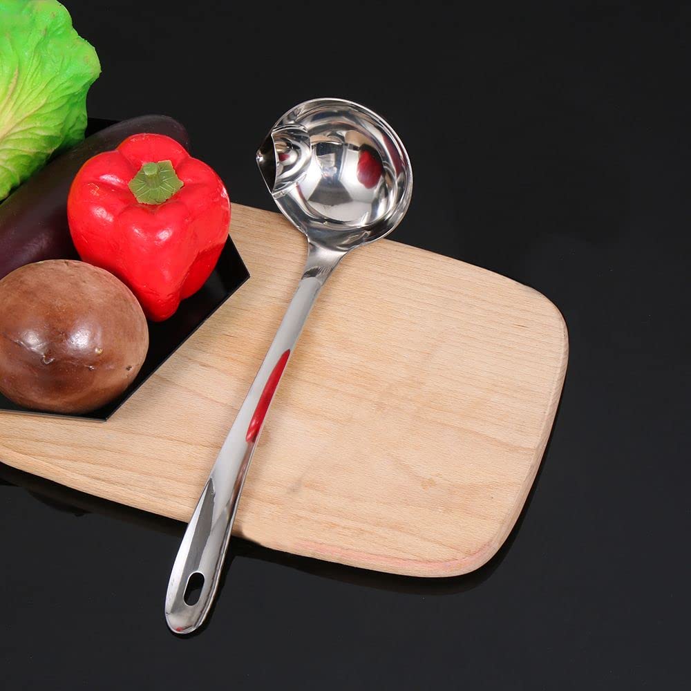 1Pcs Oil Separator Soup, 12 Inch Stainless Steel Spoon, Strainer Filter, Oil Mesh Colander Cooking Gadgets