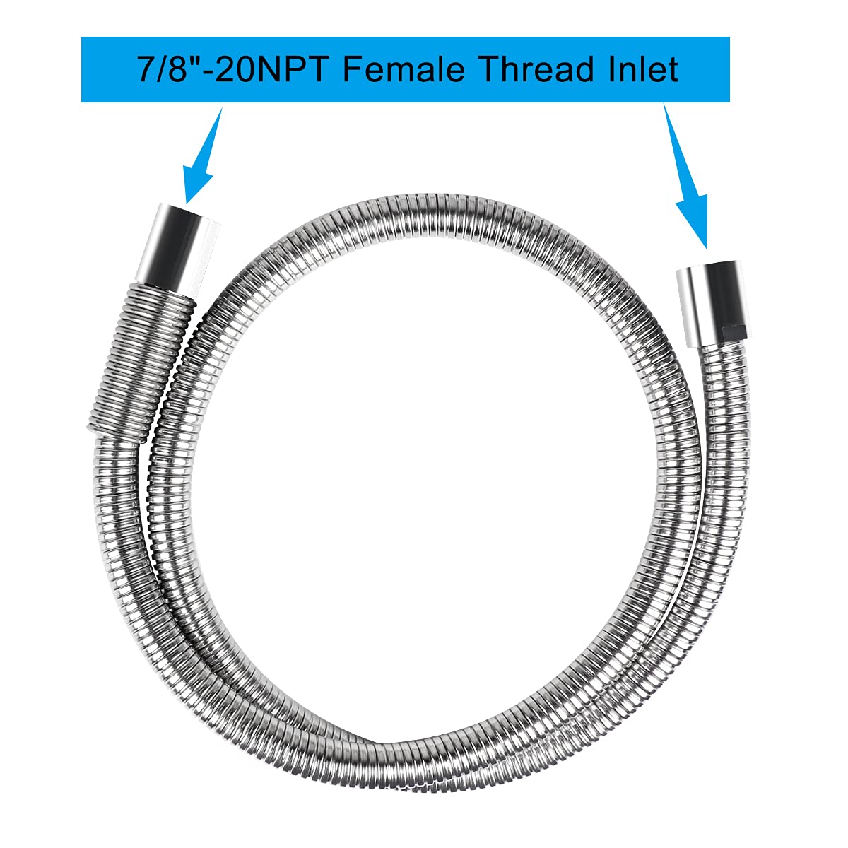 Xiube, Commercial Pre Rinse Sprayer Hose Replacement Kit For Kitchen Dish Sink Faucet, 60 Inch Flexible Stainless Commercial Pre