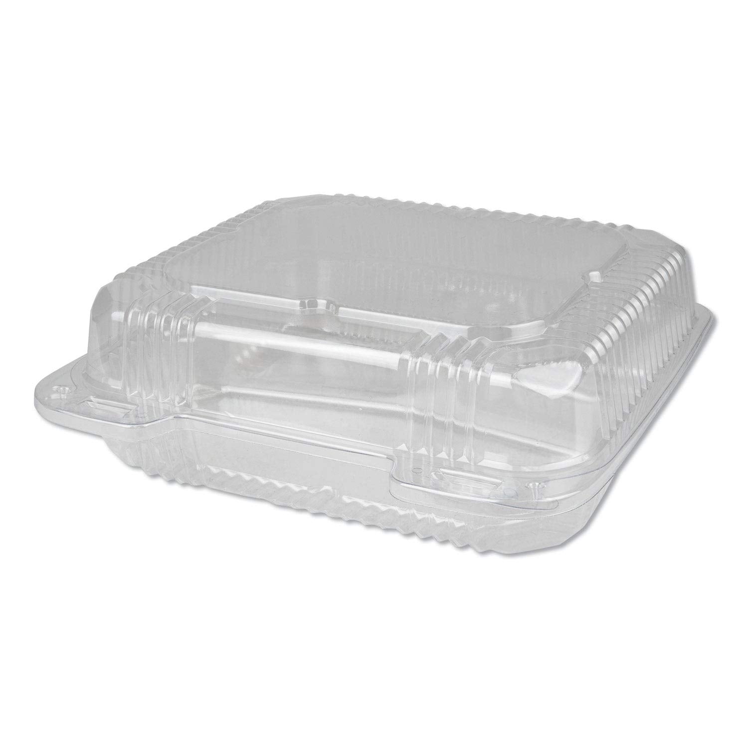 Durable Packaging Plastic Clear Hinged Containers, 3-Compartment, 5 Oz/5 Oz/15 Oz, 8.88 X 8 X 3, Clear, 250/Carton