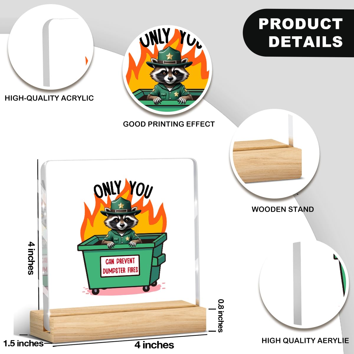 Funny Office Desk Decor Dumpster Fire Desk Accessories Coworker Gifts, Inspirational Gifts for Women Men Boss Friend, Acrylic Pl