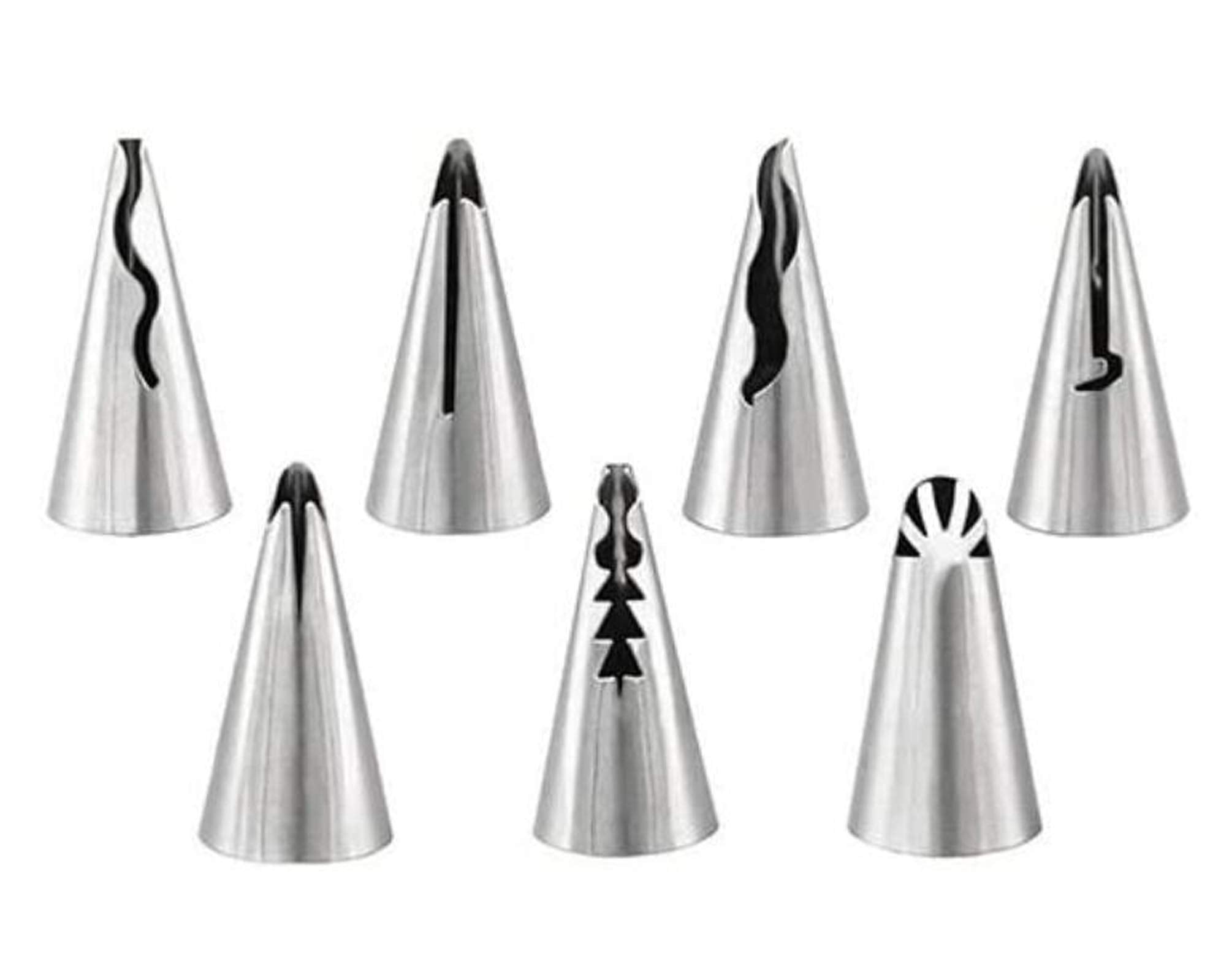 Sphtoeo A Set Of 7Pcs Stainless Steel Russian Ruffle Skirt Icing Piping Tips Nozzles Pastry Cake Cupcake Decorating Baking Tool