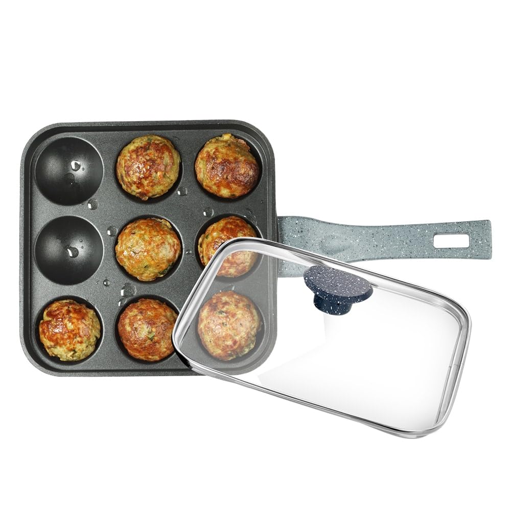 Premier Non Stick Astral Paniyaram Square Pan 9 Cavity With Glass Lid