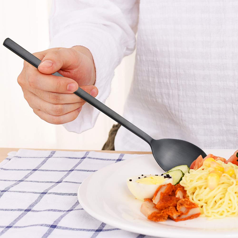 Soup Spoon,Korean Spoons, 8 Pieces Stainless Steel Asian Soup Spoon,8.5 Inch Soup Spoons,Long Handle Korean Spoon,Dinner Spoons