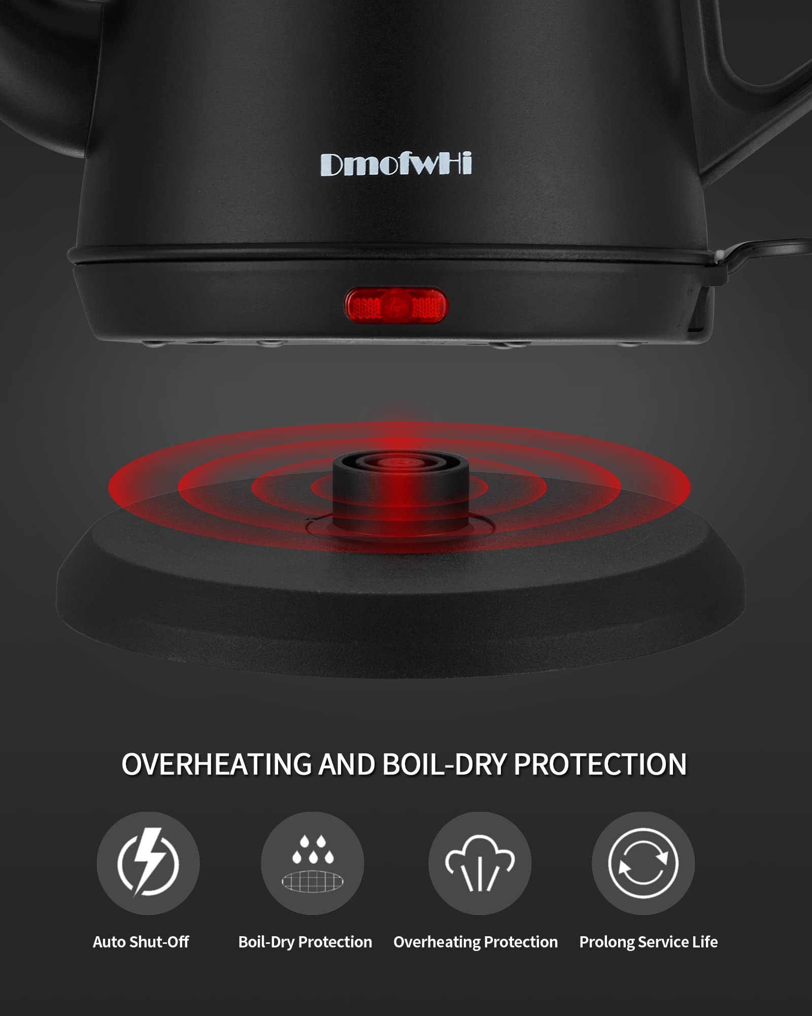 Dmofwhi Gooseneck Electric Kettle(1.0L),1000W Electric Tea Kettle Of 304 Stainless Steel,Auto Shut Off,Water Kettle For Coffee A