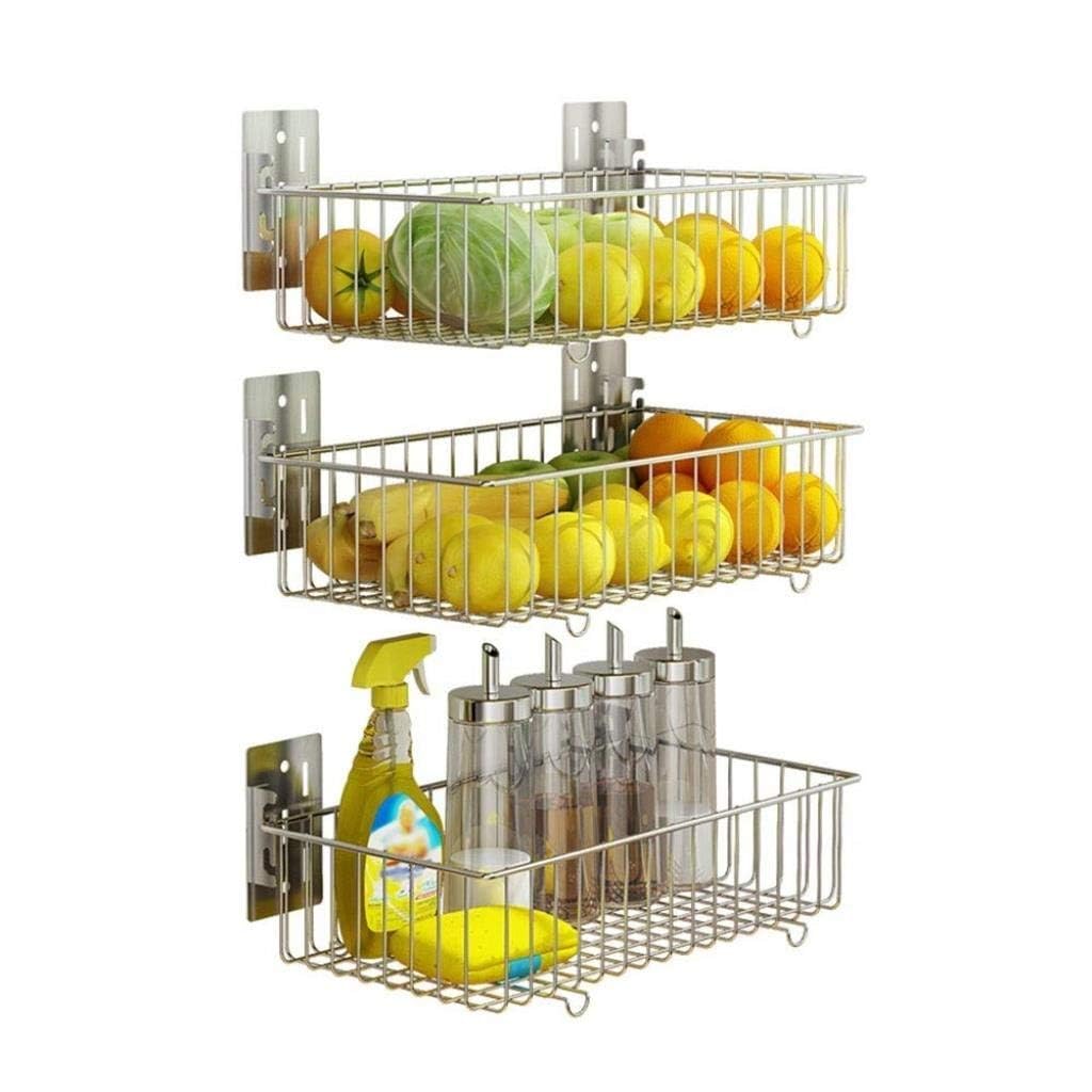 Ogfc 31123 Space Saving Shelves Stainless Steel Shelves Punch Free Kitchen Shelf WallMounted Fruit Storage Basket Vegetable Bas