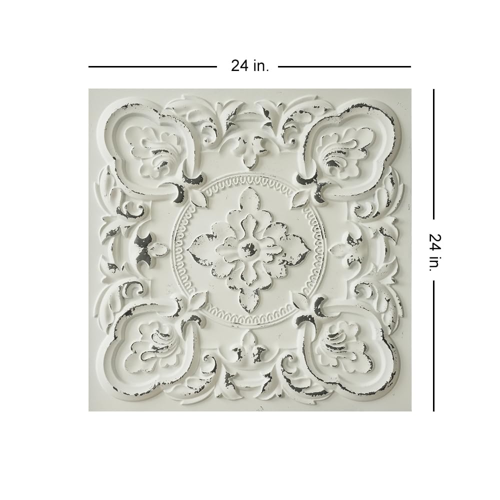From Plain To Beautiful In Hours DCT30 Gaby PVC 2  x 2  Glue-up or Lay-in Ceiling Tile (Covers / 300 sq.ft), Old Black White, 75