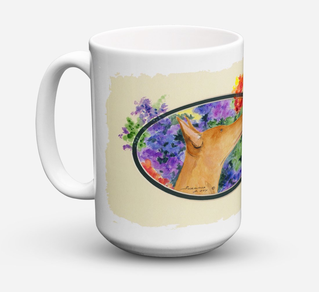 'Caroline's Treasures SS8041CM15 Pharaoh Hound Microwavable Ceramic Coffee Mug, 15 oz, Multicolor''