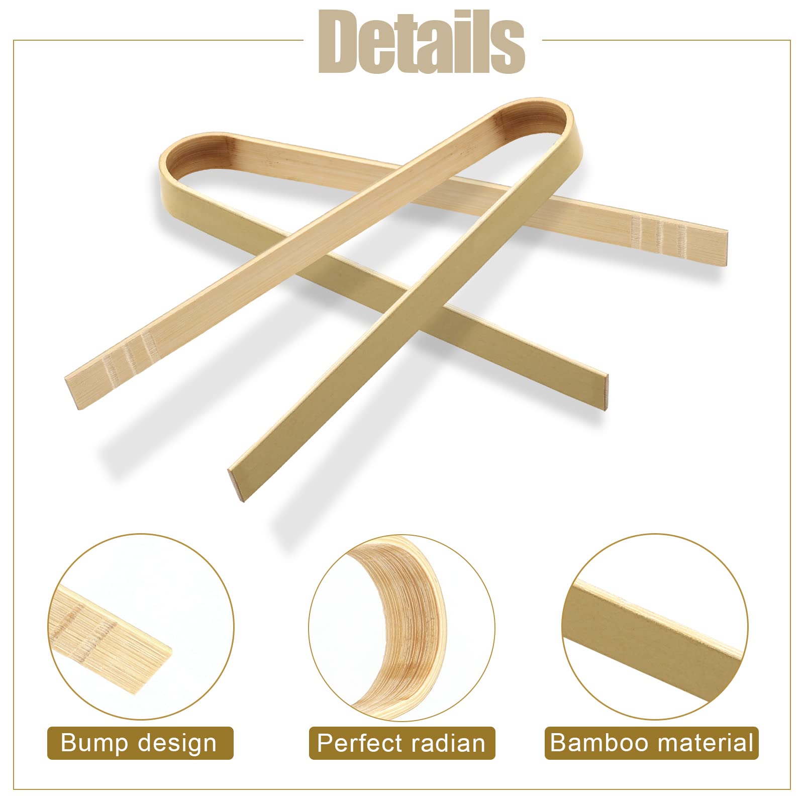 Luter 20 Pieces 12 Cm Bamboo Tongs Disposable Kitchen Utensils Bread Tongs Bread Tongs Natural Bread Tongs For Bread Tea Supplie