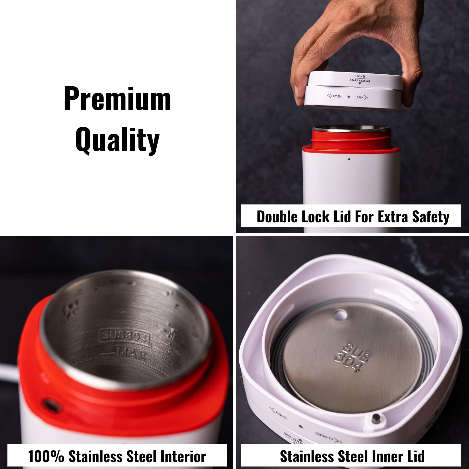 Instacuppa Portable Electric Kettle Travel Electric Water Bottle For Boiling Hot Water With Cool Touch Exterior, Automatic Shut