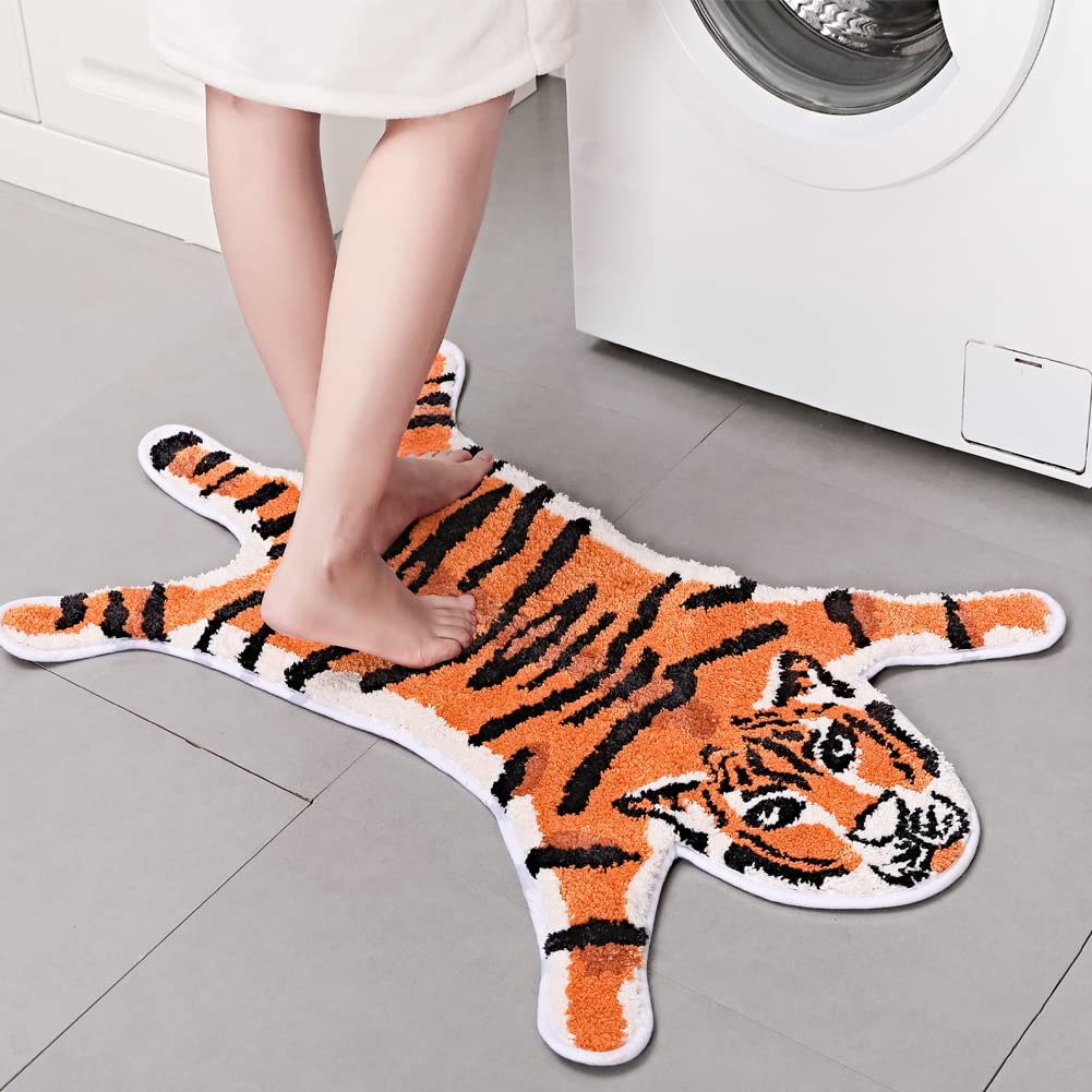 Tiger Shaped Bath Mat For Bathroom Non Slip Bathroom Door Mat Area Rug Playroom Bedroom Bathroom Rugs And Mats Floor Playmat Abs