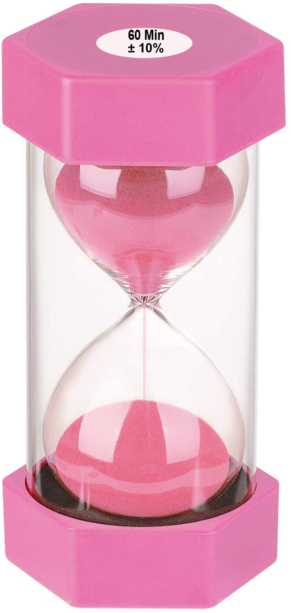 60 Minute Sand Timer Hourglass, Suliao Unbreakable Pink Sand Watch 60 Minute, Small Sand Clock One Minute, Plastic Hour Glass Ti