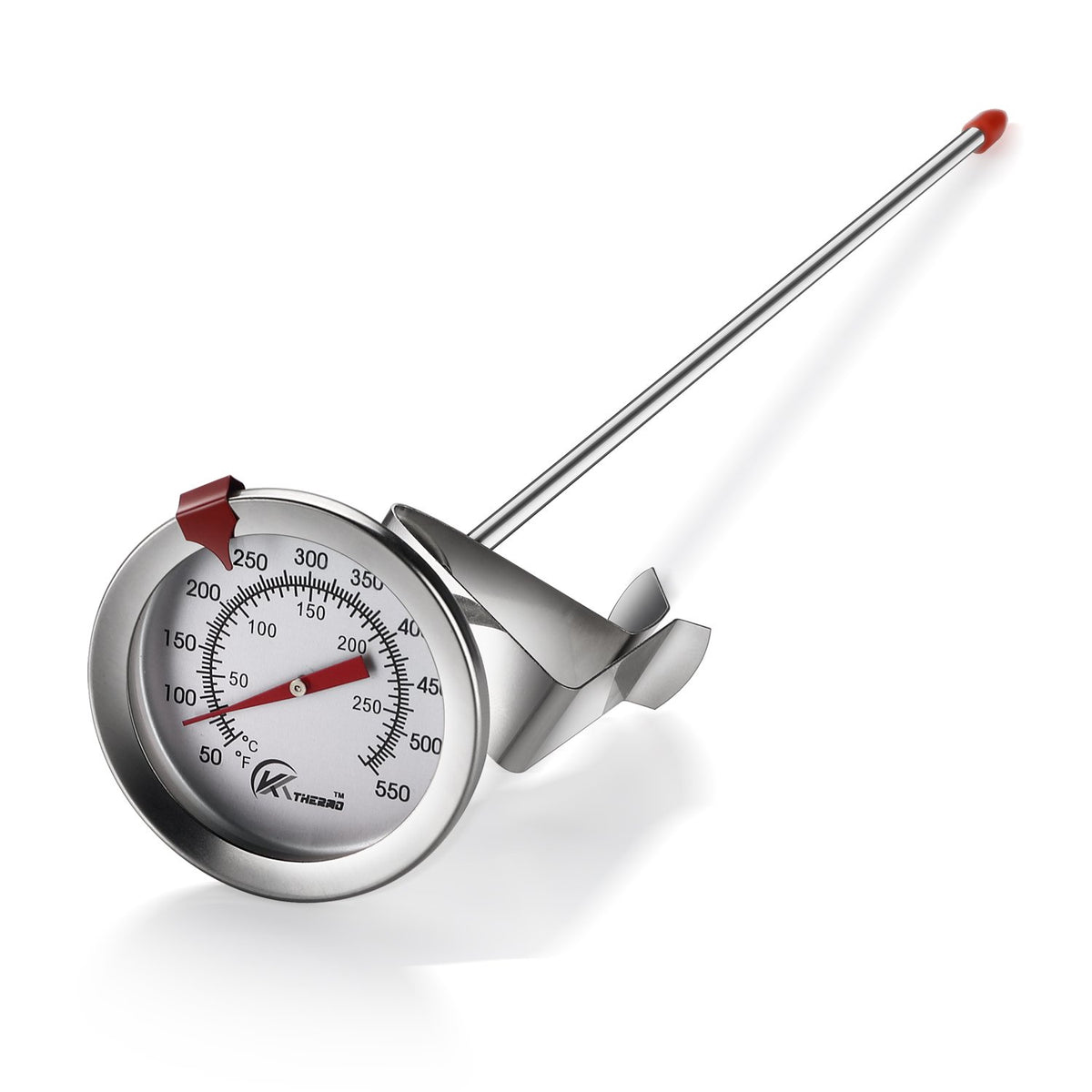 Kt Thermo Deep Fry Thermometer With Instant Read,Dial Thermometer,12'' Stainless Steel Stem Meat Cooking Thermometer,Best For Tu