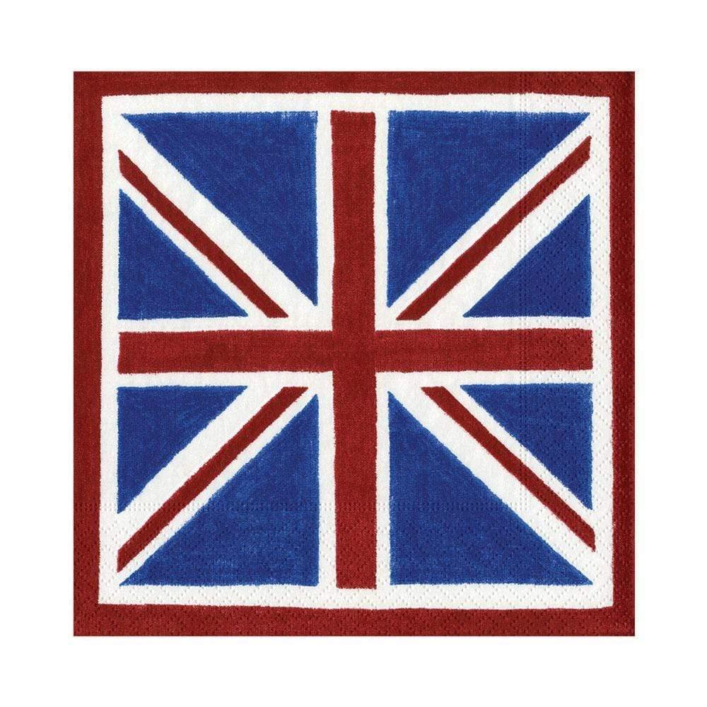 Entertaining With Caspari Union Jack Paper Luncheon Napkins, Pack Of 20, Blue (10510L)