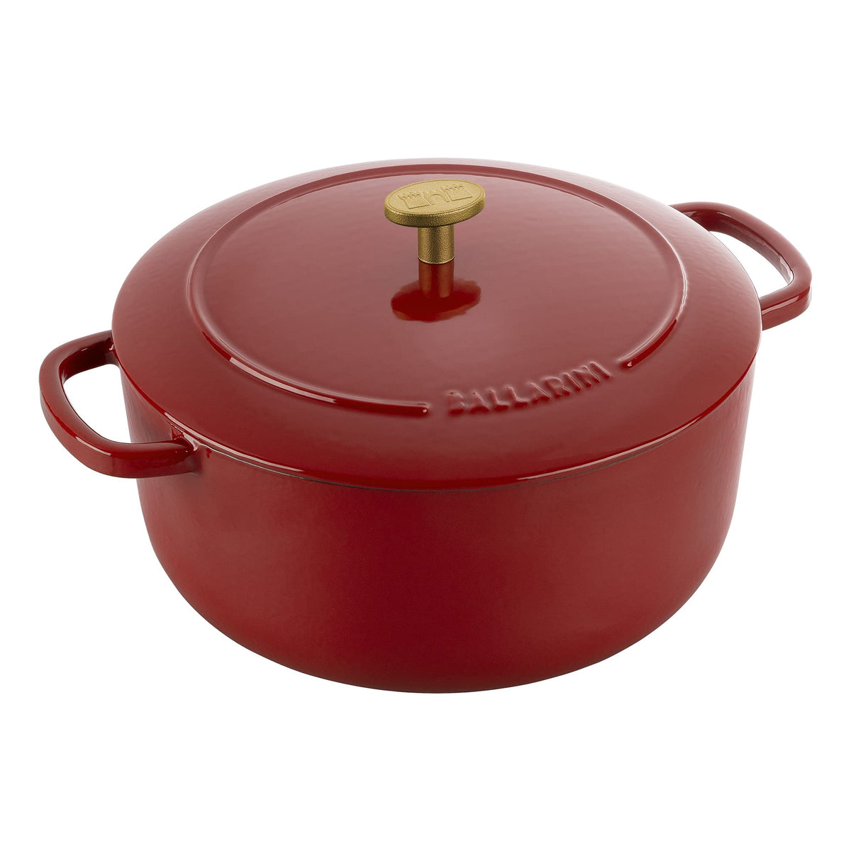 Ballarini Bellamonte Cast Iron Dutch Oven With Lid 4.25-Qt, Serves 3-4, Pomodoro Red