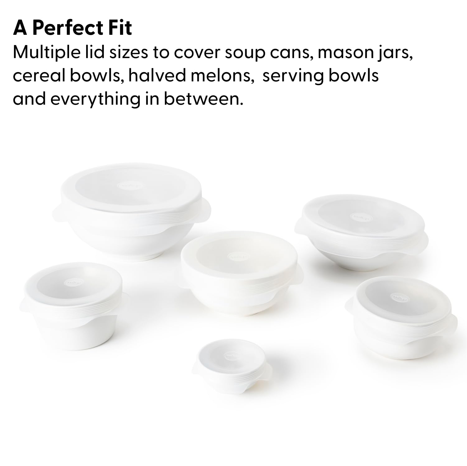 W&P Reusable Silicone Stretch Lid, Set Of 6 Circular Lids, Dishwasher Safe, Freezer Safe, Lfgb/Premium Materials, Microwave Safe