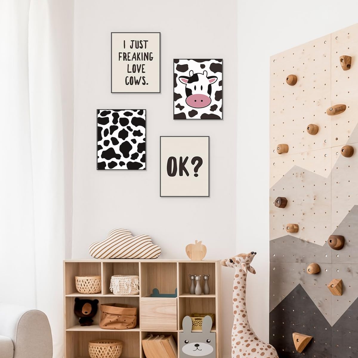 Plkmn I Just Freaking Love Cows Ok Posters Printing Wall Decor,Cow Decor,Farmhouse Cute Funny Cow Themed Wall Art Prints Decor F