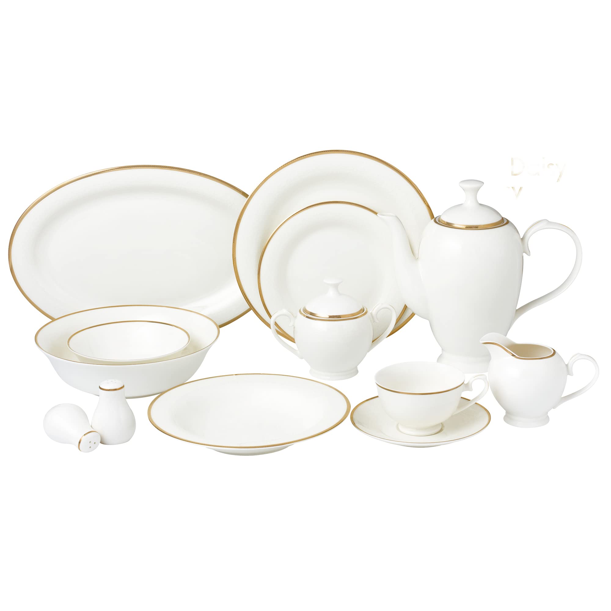 57Piece Dinnerware Set-Bone China Service For 8 People-Daisy