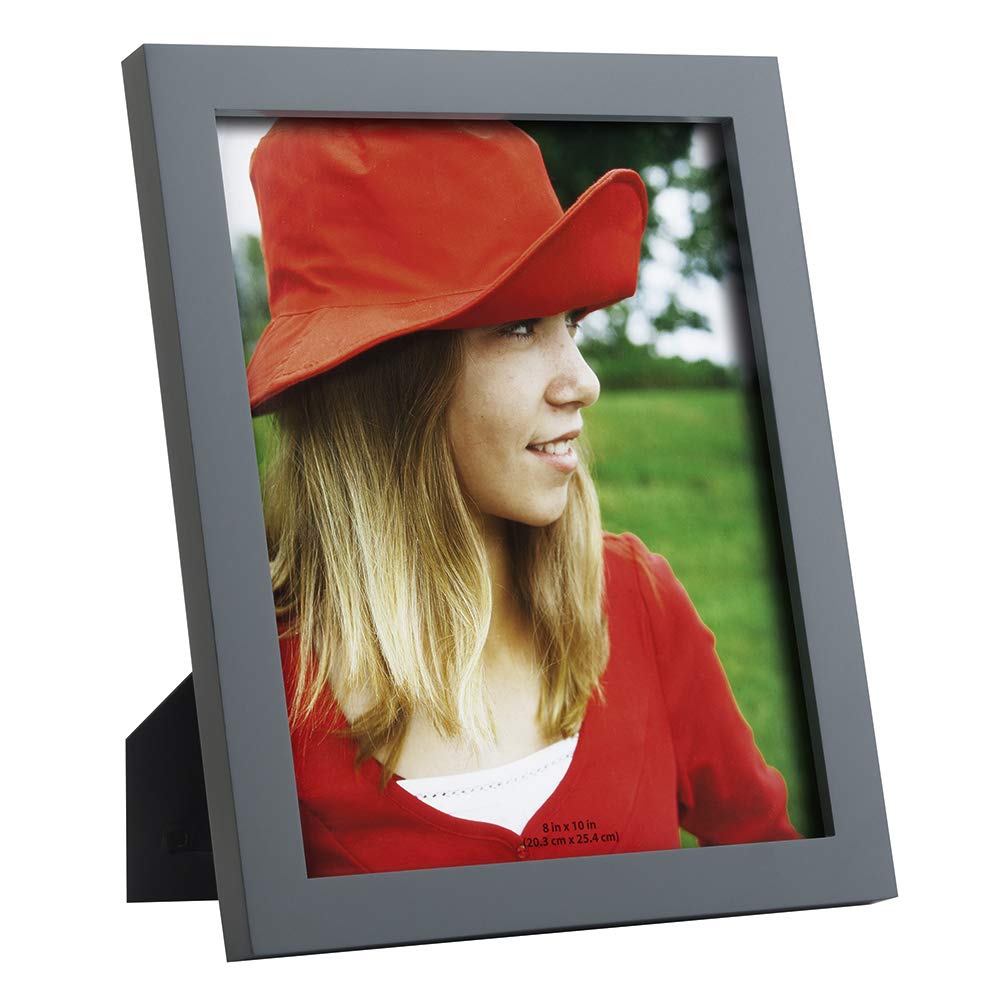 RPJC 8x10 Picture Frames Made of Solid Wood High Definition Glass for Table Top Display and Wall Mounting Photo Frame Grey