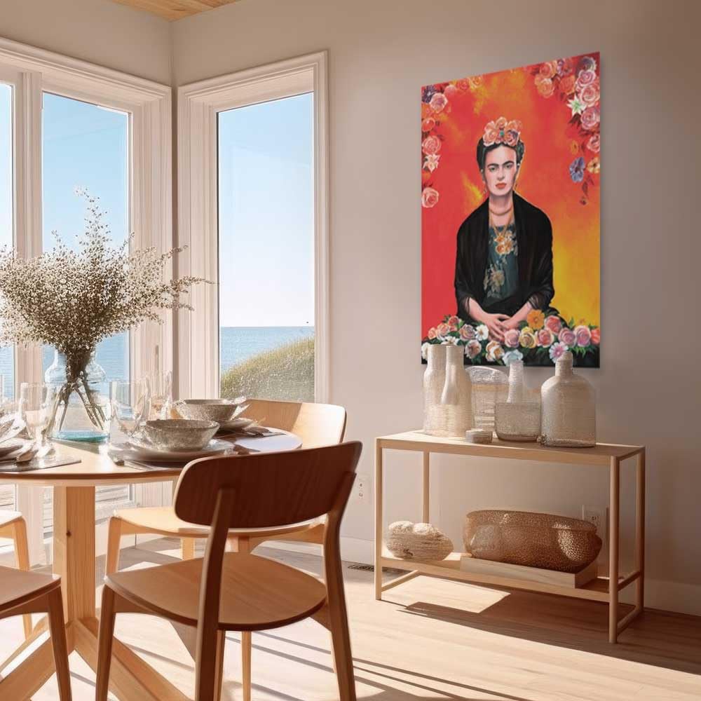 New York Art Publishing Frida Kahlo Poster (Painting) Printed On Paper 24X36In Meditation With Flowers - Ships From The Us