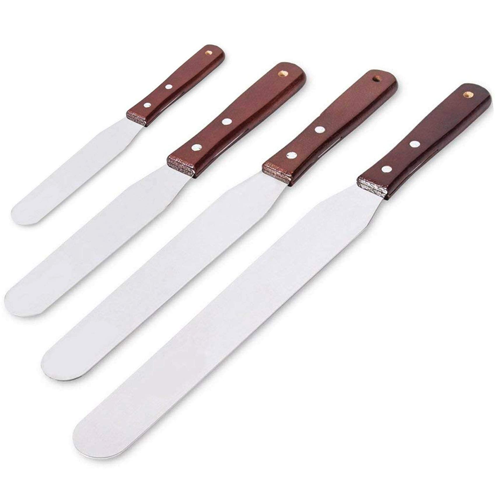 Acronde 4Pcs Straight Cake Icing Spatula Set 4    6    8    10    Professional Stainless Steel Cake Decorating Frosting Spatulas