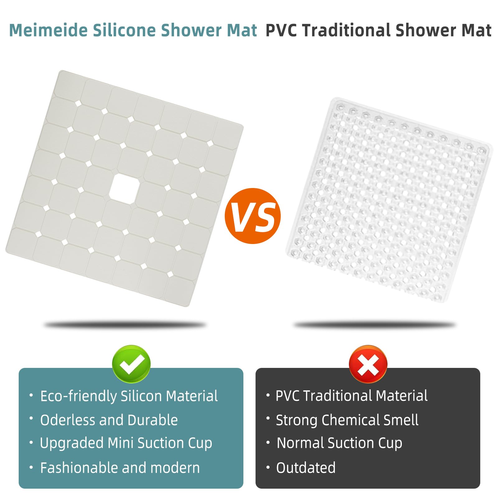 Shower Mat Non Slip Silicone Soft Odorless Bathtub Mat Non Slip With Mini Suction Cups Bath Tub Mat Foldable And Machine Washabl