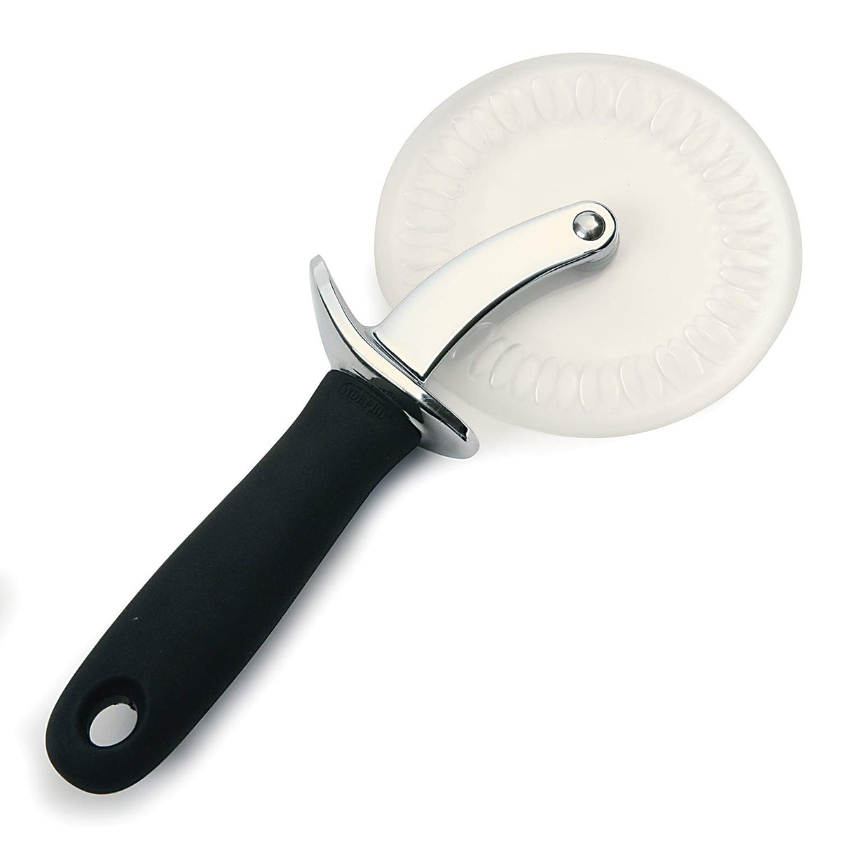 Norpro Grip-Ez Pizza Wheel W/Scallops, 9.75'' X 4.25'' X 1.25'', Black