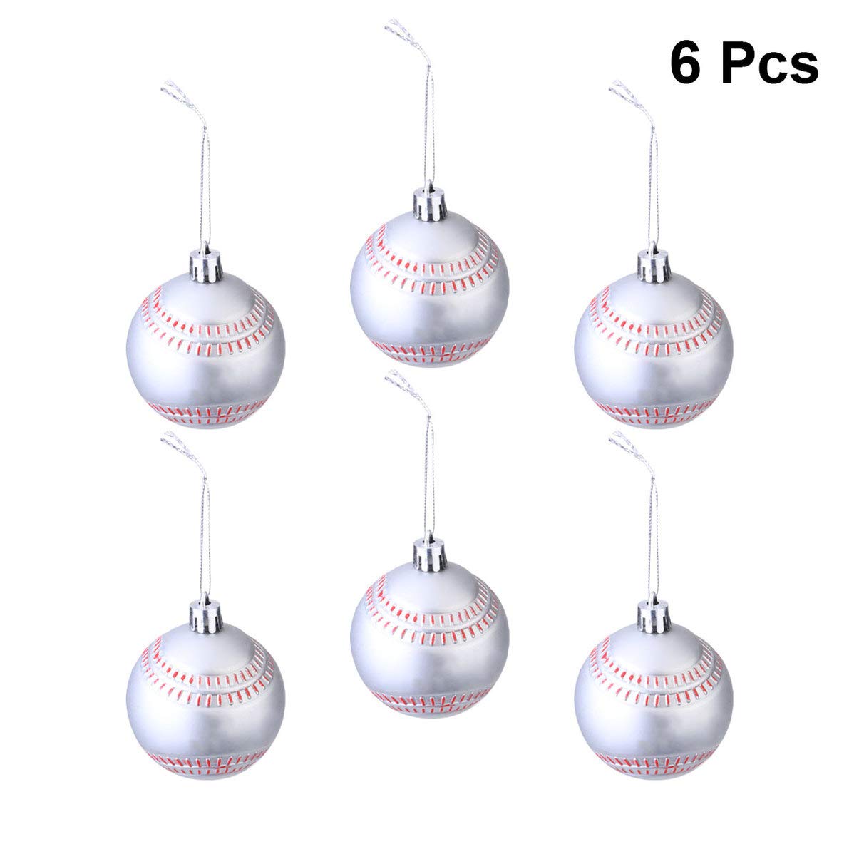 Toyvian Hanging Baseball Ornaments, 6 Pcs Tree Hanging Ball Baseball Balls Ornaments for Sport Party Decor |6x5x5CM