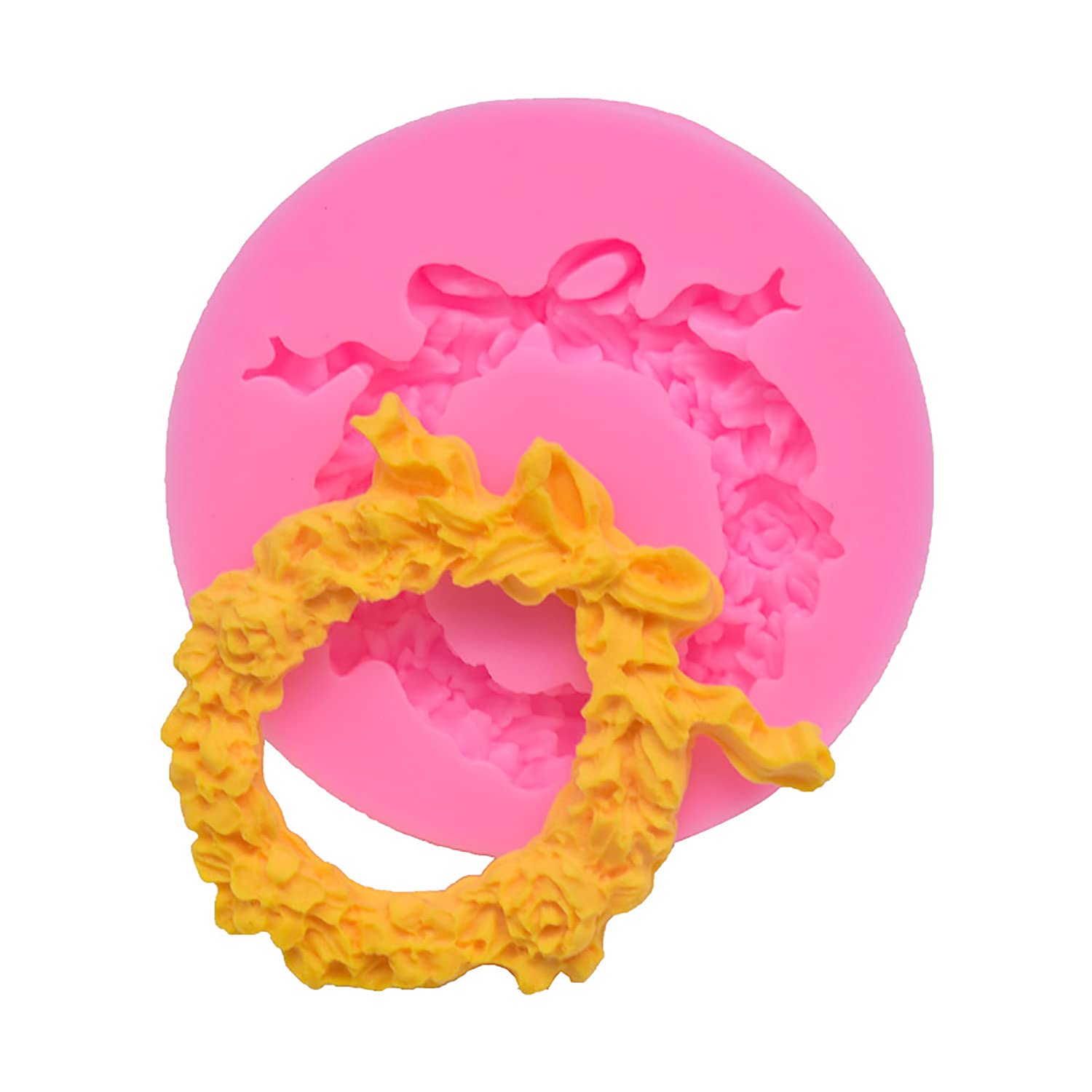 Bow Wreath Garland Silicone Mold For Diy Fondant Candy Making Chocolate Molds Lollipop Desserts Ice Cube Gum Clay Soap Biscuit P